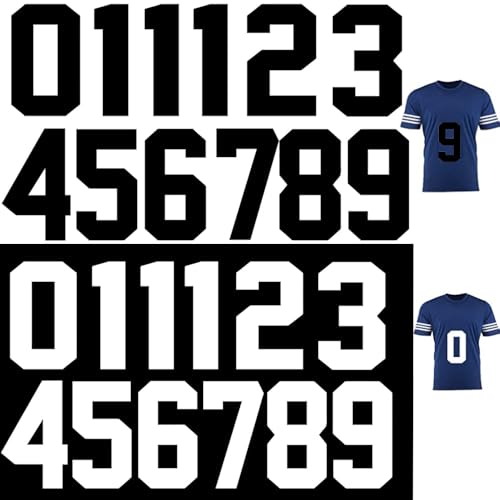 Qtopun Zahlen zum Aufbügeln, 20,3 cm, Wärmeübertragungszahlen 0 bis 9, für Trikot, Sport, T-Shirt, Fußball, Basketball, Baseball, Teamuniform, 24 Stück Qtopun Zahlen zum Aufbügeln, 20,3 cm, Wärmeübertragungszahlen 0 bis 9, für Trikot, Sport, T-Shirt, Fußball, Basketball, Baseball, Teamuniform, 24 Stück von Qtopun