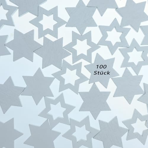 100 STK Holzsterne zum Basteln, Mini Stern Verschönerungen, 3 cm Tischdeko Weihnachten, Weiß sechszackiger Stern Weihnachtsdeko DIY Basteln Party Deko Tischdeko von QttvbTna