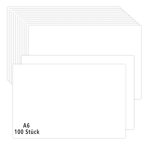 100 Stück Blanko Postkarten zum Selbstgestalten, 10 x 15 cm Karteikarten Blanko Postkarte aus Weißem Karton DIY Papier Karten für Grußkarten Hochzeitskarten Hochzeitseinladungen Kinderunterricht von QttvbTna
