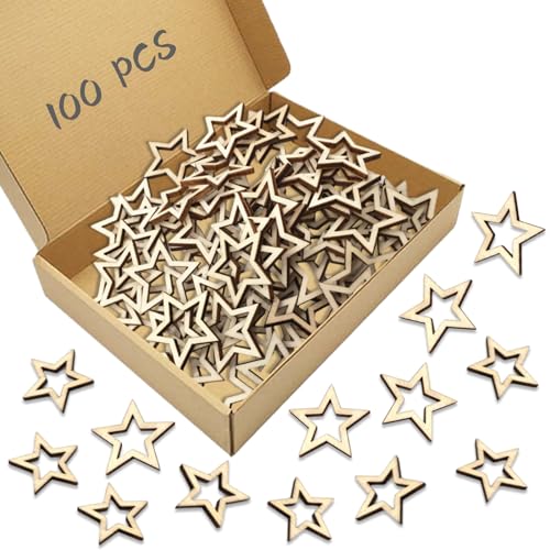 100 Stück Hölzerne Sterne, 30mm Hölzerne Stern Verschönerung Hölzerne Stern Streuung Handwerk, Holz Stern Ausschnitt Form für Hochzeit Party Tabelle Streuung Dekoration 100 Stück Hölzerne Sterne, 30mm Hölzerne Stern Verschönerung Hölzerne Stern Streuung Handwerk, Holz Stern Ausschnitt Form für Hochzeit Party Tabelle Streuung Dekoration von QttvbTna