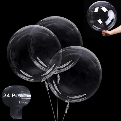 24 Stück Transparente Bubble Bobo Ballon, 45,7 cm Bobo Ballons, Große Transparente Bubble Ballon, Crystal Clear Befüllbare Bobo Ballons für Weihnachten Hochzeit Geburtstag Party Dekorationen 24 Stück Transparente Bubble Bobo Ballon, 45,7 cm Bobo Ballons, Große Transparente Bubble Ballon, Crystal Clear Befüllbare Bobo Ballons für Weihnachten Hochzeit Geburtstag Party Dekorationen von QttvbTna