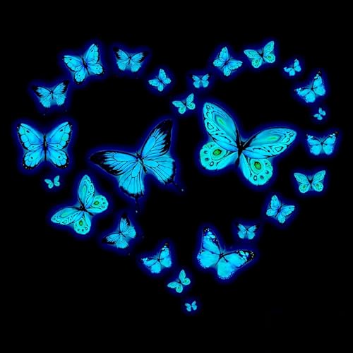 25 Stück Wandtattoo Schmetterlinge Deko, Wandtattoo Leuchtend, Schmetterlinge Deko, Luminous Schmetterling Sticker für Schlafzimmer Kinderzimmer, Fluoreszierend Wandaufkleber 25 Stück Wandtattoo Schmetterlinge Deko, Wandtattoo Leuchtend, Schmetterlinge Deko, Luminous Schmetterling Sticker für Schlafzimmer Kinderzimmer, Fluoreszierend Wandaufkleber von QttvbTna