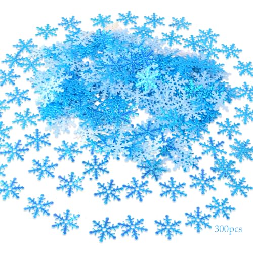300 Stück Schneeflocken Deko Konfetti, Blau & Weiß Streu deko Weihnachten Glitzer, Schneeflocken Deko Set für Weihnachten, Winter, Hochzeit, Geburtstag, Urlaub, Partydekoration, Zubehör 300 Stück Schneeflocken Deko Konfetti, Blau & Weiß Streu deko Weihnachten Glitzer, Schneeflocken Deko Set für Weihnachten, Winter, Hochzeit, Geburtstag, Urlaub, Partydekoration, Zubehör von QttvbTna