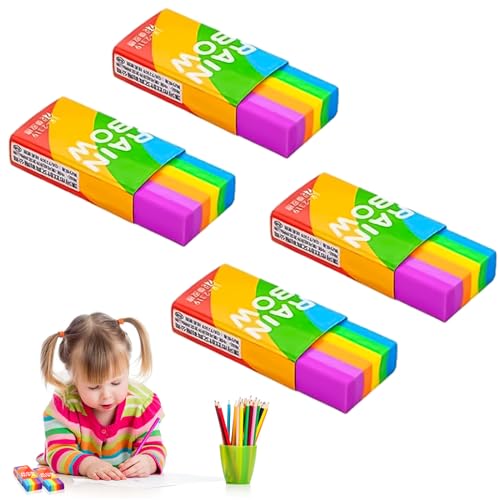 4 Stück Regenbogen 2B Radiergummi, Regenbogen Weich Radierer Weich Radierer Schule, Mini Radiergummi Set Radiergummi aus Gummi für Schule, Skizzenraum, Büro, Bildenden, Künsten, Gemälden 4 Stück Regenbogen 2B Radiergummi, Regenbogen Weich Radierer Weich Radierer Schule, Mini Radiergummi Set Radiergummi aus Gummi für Schule, Skizzenraum, Büro, Bildenden, Künsten, Gemälden von QttvbTna