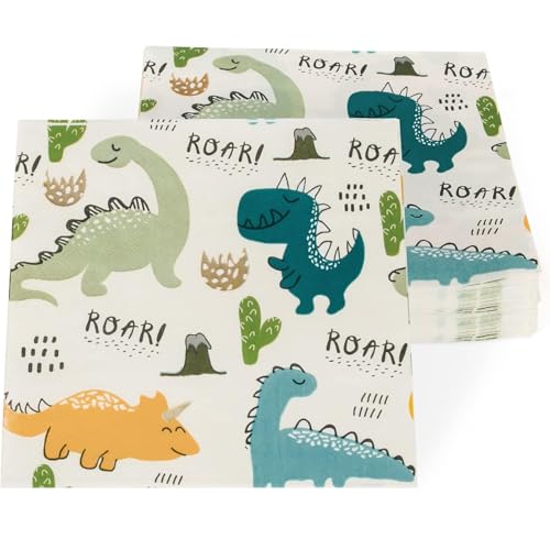 40 Stücke Dinosaurier-Serviette, 33 x 33 cm Servietten Bunte Dinosaurier Tischdeko, Kindermotiv Dino Geburtstag Party Zubehör für Geburtstage Partys Kommunion 40 Stücke Dinosaurier-Serviette, 33 x 33 cm Servietten Bunte Dinosaurier Tischdeko, Kindermotiv Dino Geburtstag Party Zubehör für Geburtstage Partys Kommunion von QttvbTna