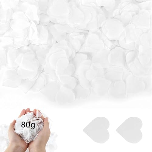 80 g weißes herzförmiges Konfetti, Hochzeitskonfetti, 2,5 cm, Hochzeitskonfetti, weißes Konfetti, Geburtstagskonfetti für Luftballons, für Hochzeiten, Geburtstage 80 g weißes herzförmiges Konfetti, Hochzeitskonfetti, 2,5 cm, Hochzeitskonfetti, weißes Konfetti, Geburtstagskonfetti für Luftballons, für Hochzeiten, Geburtstage von QttvbTna