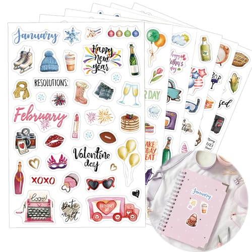 Jahreszeiten Sticker Set Fotoalben Zubehör, 6 Stück 18 x 12 cm Stickers Babyalbum, für Dekorieren, Planner, Kinder Erwachsene Basteln Geschenke von QttvbTna