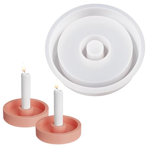 Kerzenhalter Silikonform, Runde Silikonform Kerzenhalter Epoxidharz Formen Kerzenhalter, Halloween Gießform Kerzenhalter Silikonform Kerzenhalter für DIY Silikon Kerzenformen von QttvbTna