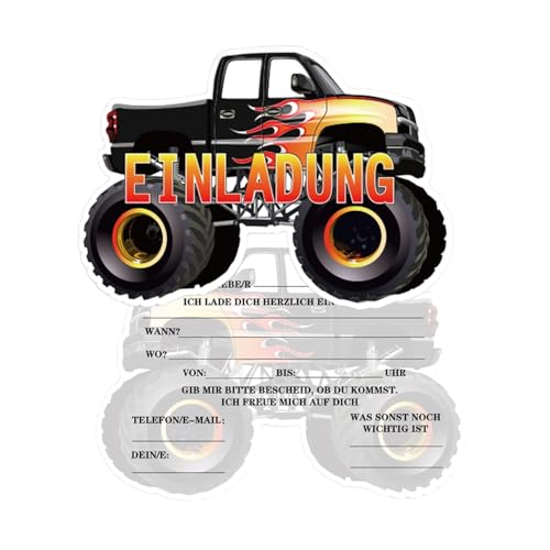 QttvbTna 12 Stück Monster Auto Truck Einladungen, Truck Einladungskarten Kindergeburtstag Einladungskarten Geburtstag Truck, Einladungskarten Kindergeburtstag Junge Orange Rennspiele Mottoparty usw QttvbTna 12 Stück Monster Auto Truck Einladungen, Truck Einladungskarten Kindergeburtstag Einladungskarten Geburtstag Truck, Einladungskarten Kindergeburtstag Junge Orange Rennspiele Mottoparty usw von QttvbTna