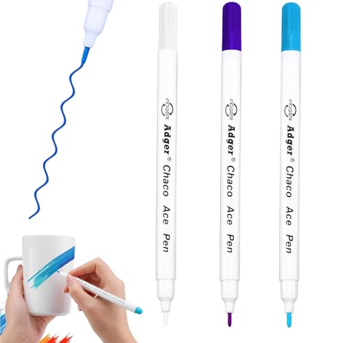 QttvbTna 3 Stück Textilmarker Selbstlöschend, Wasserlöslich Verschwindende Trickmarker, Zauberstift Nähen, Löschbaren Stoff Markier Stifte Schneiderstift für nähen Lederhandwerk Markieren Tracing von QttvbTna