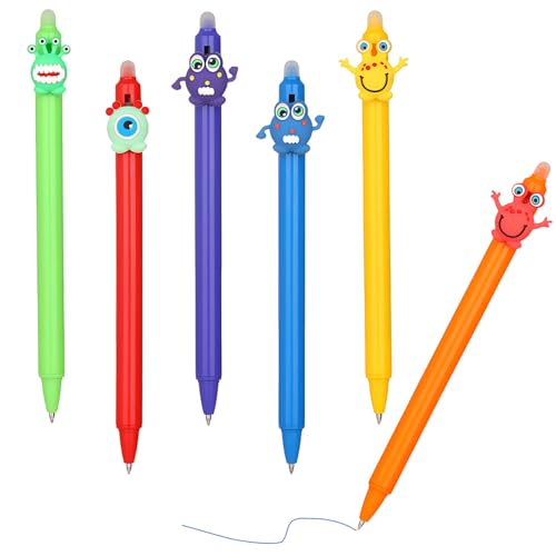 QttvbTna Niedliche Radierbarer Tintenroller Kugelschreiber, 6 Stück Radierbare Stifte, 0.5 mm Blau Tintenroller Kugelschreiber, Cartoon-Kugelschreiber für Studenten Schule, Bürobedarf und Familie QttvbTna Niedliche Radierbarer Tintenroller Kugelschreiber, 6 Stück Radierbare Stifte, 0.5 mm Blau Tintenroller Kugelschreiber, Cartoon-Kugelschreiber für Studenten Schule, Bürobedarf und Familie von QttvbTna