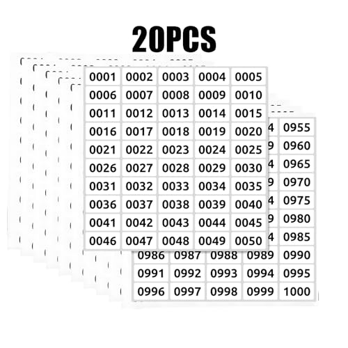 Selbstklebende Quadrat Zahlen Aufkleber, 20 Blatt 40 x 20 mm Zahlen Aufkleber, 0001-0050, 0951-1000 Nummer Aufkleber Für Büros und Aufkleber Klebepunkte Selbstklebende Quadrat Zahlen Aufkleber, 20 Blatt 40 x 20 mm Zahlen Aufkleber, 0001-0050, 0951-1000 Nummer Aufkleber Für Büros und Aufkleber Klebepunkte von QttvbTna