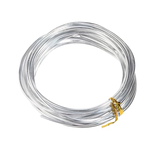 Silberfarbener Aluminium-Schmuckdraht, läuft nicht an, Basteldraht, zum Modellieren, Modellieren und Verpacken, 0,6 mm (22 Gauge) x 10 m von QttvbTna