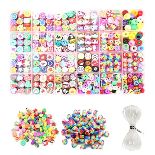 1150Stk Perlen für Armbänder Bunte Perlen zum Auffädeln Kinder Polymer Clay Perlen Bastelnperlen Set Obst Fruchte Tiere Regenbogen Buchstaben Perlen Pony Beads Perlenset Selber Machen für Mädchen 1150Stk Perlen für Armbänder Bunte Perlen zum Auffädeln Kinder Polymer Clay Perlen Bastelnperlen Set Obst Fruchte Tiere Regenbogen Buchstaben Perlen Pony Beads Perlenset Selber Machen für Mädchen von Qtuie