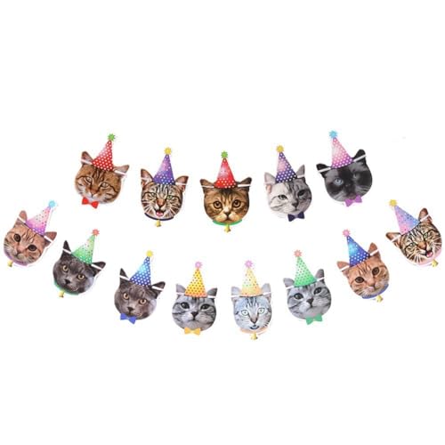 Qtynudy Tier-Geburtstagsbanner, Cartoon Süße Katzen Hundepapier-Girlande, Wie Abgebildet, Katzen-Hunde-Geburtstagsfeier-Hängebanner von Qtynudy
