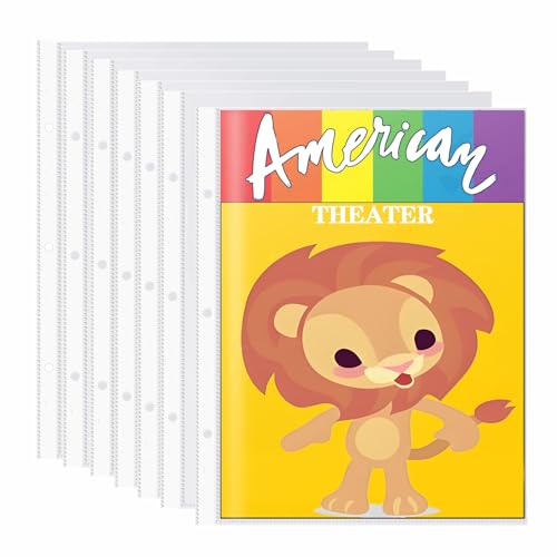Seitenschutz für Broadway-Play-Programm und Theaterprogramme, 50 Blatt Schutzfolien 14 x 21,6 cm, passend für ein 3-Ringbuch, kristallklar und säurefrei, mit verstärkten Löchern, von oben geladen von QuZCarious