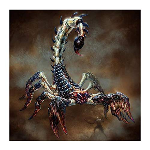 Quaall 5D Large Size Diamond Painting Set Skorpion DIY Diamant Malerei Vollbohrer Stickerei Malerei Crystal Strass Stickerei für Haus, Wand Dekoratione（40x40cm/16x16in） Round Drill von Quaall