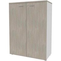 Quadrifoglio Aktenschrank, ECEM90M/CLBA weiß, beton 2 Fachböden 90,0 x 45,0 x 123,2 cm von Quadrifoglio