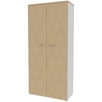 Quadrifoglio Aktenschrank, ECES90S/RKBA weiß, eiche 4 Fachböden 90,0 x 45,0 x 200,0 cm von Quadrifoglio