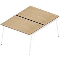 Quadrifoglio Doppelschreibtisch eiche rechteckig, 4-Fuß-Gestell weiß 120,0 x 164,0 cm Quadrifoglio Doppelschreibtisch eiche rechteckig, 4-Fuß-Gestell weiß 120,0 x 164,0 cm von Quadrifoglio