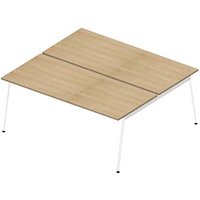 Quadrifoglio Doppelschreibtisch eiche rechteckig, 4-Fuß-Gestell weiß 180,0 x 164,0 cm Quadrifoglio Doppelschreibtisch eiche rechteckig, 4-Fuß-Gestell weiß 180,0 x 164,0 cm von Quadrifoglio
