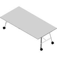 Quadrifoglio Konferenztisch SERENITY grau rechteckig, A-Gestell weiß, 240,0 x 120,0 x 75,0 cm von Quadrifoglio