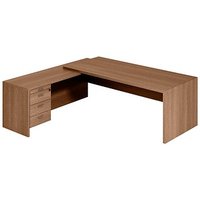 Quadrifoglio T45 Schreibtisch nussbaum L-Form, Wangen-Gestell nussbaum 220,0 x 194,0 cm Quadrifoglio T45 Schreibtisch nussbaum L-Form, Wangen-Gestell nussbaum 220,0 x 194,0 cm von Quadrifoglio