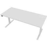 Quadrifoglio Up&Up elektrisch höhenverstellbarer Schreibtisch weiß rechteckig, C-Fuß-Gestell weiß 180,0 x 80,0 cm von Quadrifoglio