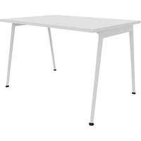 Quadrifoglio X3 Schreibtisch weiß rechteckig, 4-Fuß-Gestell weiß 120,0 x 80,0 cm von Quadrifoglio