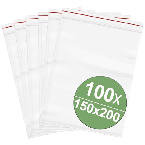 Druckverschlussbeutel ohne Beschriftungsstreifen (B x H) 150mm x 200mm Transparent Polyethylen von QUADRIOS