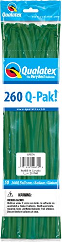 Qualatex 138.719,6 cm 260Q q-pak grün Latex Modellier Ballon (50 Stück) von Qualatex