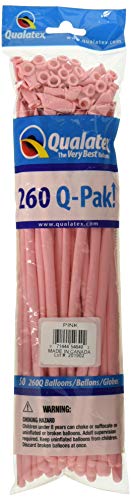 Qualatex 138.808,5 cm 260Q q-pak Pink Latex Modellier Ballon (50 Stück) von Qualatex