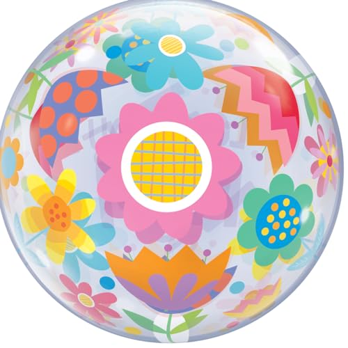 Qualatex 24898 Love You Mum Blumen 55,9 cm Single Bubble Ballon von Qualatex
