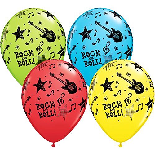Qualatex 44795 Rock and Roll Stars Luftballons, grün, 27,9 cm von Qualatex
