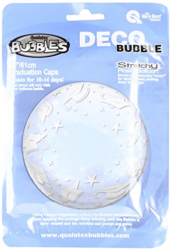 Qualatex 48565 61 cm Deco Bubble Graduation Kappen 1 Bubble Ballon Pro Pack von Qualatex