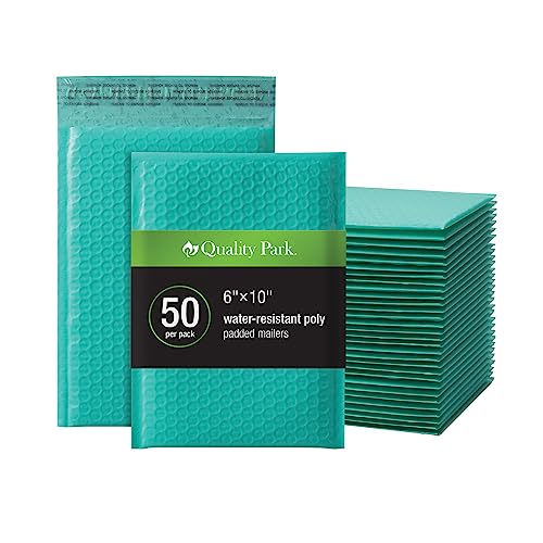 Quality Park QUA85857 Luftpolsterversandtaschen, 15,2 x 22,9 cm, Blaugrün, Poly-Versandtaschen, Versandumschläge, wasserabweisend, selbstklebend, 50 Stück pro Box Quality Park QUA85857 Luftpolsterversandtaschen, 15,2 x 22,9 cm, Blaugrün, Poly-Versandtaschen, Versandumschläge, wasserabweisend, selbstklebend, 50 Stück pro Box von Quality Park