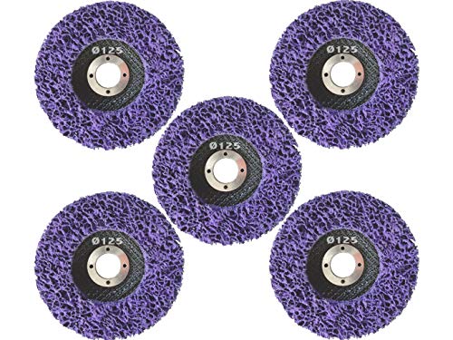 5 Stück Reinigungsscheibe Grobreinigungsscheibe CSD Ø 125mm CBS für Winkelschleifer Clean Strip Disc Premium Purple Nylongewebescheibe von Quantex