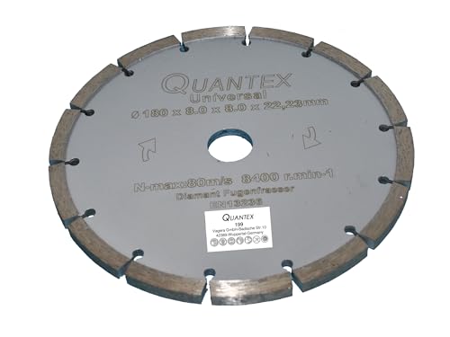 Diamant Frässcheibe Ø 180 mm Segmentstärke 8,0 mm, Fugenfräser für Mauerwerk und Putz Diamant Frässcheibe Ø 180 mm Segmentstärke 8,0 mm, Fugenfräser für Mauerwerk und Putz von Quantex