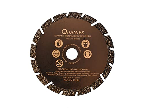 Universal Diamanttrennscheibe 75mm. 10 mm Aufnahme für Akku-Trennschleifer und Druckluft-Trennschleifer. Universal Diamanttrennscheibe 75mm. 10 mm Aufnahme für Akku-Trennschleifer und Druckluft-Trennschleifer. von Quantex