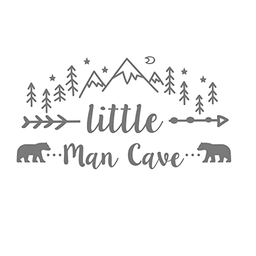 Little Man Cave Wall Decals Tribal Mountain Woodland Nursery Decor Bear Decal Arrow Man Cave Stickers for Kids Room Nursery Bedroom Wall Art Murals Removable Boys Wallpaper von Quanyuchang