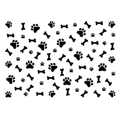 Set mit 76 Hunde-Dekor-Aufklebern, Pfotenabdruck, Pfotenabdruck, Aufkleber, Hundeknochen, Aufkleber, Hundezimmer-Dekoration, abnehmbares Vinyl, DIY, Kunst, Tierfußabdruck, Wandbild für Kinderzimmer, von Quanyuchang