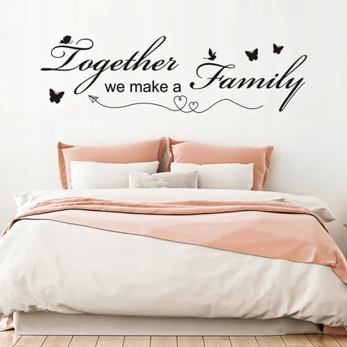 Wandaufkleber mit englischen Liebessprüchen, Aufschrift "Together We Make A Family" für Wohnzimmer, inspirierende Zitate, abnehmbare Kunst-Vinyl-Dekoration für Hochzeit, Schlafzimmer, Babyzimmer Wandaufkleber mit englischen Liebessprüchen, Aufschrift "Together We Make A Family" für Wohnzimmer, inspirierende Zitate, abnehmbare Kunst-Vinyl-Dekoration für Hochzeit, Schlafzimmer, Babyzimmer von Quanyuchang