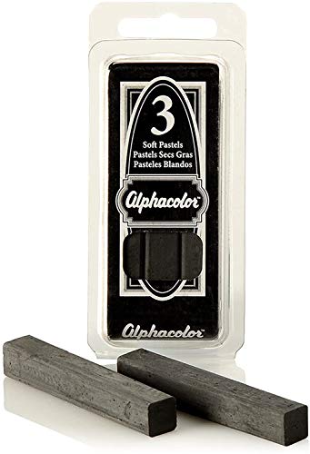 Derwent Alphacolor weiche Pastellkreiden, Anthrazit, 3 Pastellkreiden pro Packung (105 C) von Derwent