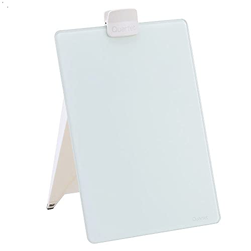 Quartet Glas-Whiteboard-Staffelei, 22,9 x 27,9 cm, trocken abwischbare Oberfläche, sauber abwischbar, inklusive 1 trocken abwischbaren Marker, weiß (GDE119) von Quartet