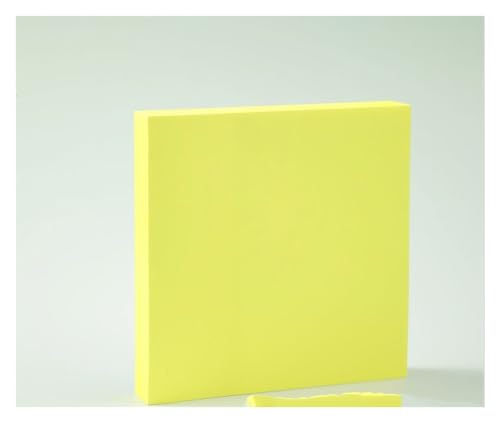 Einfarbige Haftnotizen, 8 Blöcke, 76 x 76 mm, 100 Blatt pro Block, stark haftend, keine Rückstände, 80 g dickes Papier, 12 lebendige Farben für Büro, Schule, Zuhause, Sortiernotizen (8 Stück, gelb) von Quavva