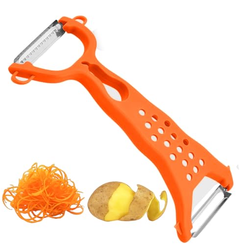 2-in-1-Schäler für schnelles Schälen von Kartoffeln，Kartoffelschäler/Julienne-Schneider, Karotten und allen Arten von Gemüse & Obst/Peeler mit Julienne-Funktion (1 PCS) von QuazarPyon