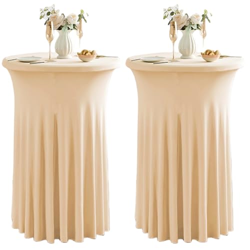Runde Cocktail-Tabelle deckt mit Rock 2 Pack 32x43 Zoll Stretch Spandex Tischdecke Cocktail Runde Tischdecke für Party Hochzeit Geburtstag Bankett, Champagner Runde Cocktail-Tabelle deckt mit Rock 2 Pack 32x43 Zoll Stretch Spandex Tischdecke Cocktail Runde Tischdecke für Party Hochzeit Geburtstag Bankett, Champagner von Qubjus