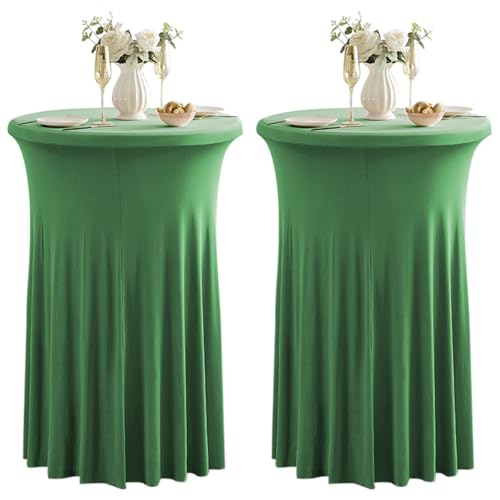 Runde Cocktail-Tabelle deckt mit Rock 2 Pack 32x43 Zoll Stretch Spandex Tischdecke Cocktail Runde Tischdecke für Party Hochzeit Geburtstag Bankett, Grün Runde Cocktail-Tabelle deckt mit Rock 2 Pack 32x43 Zoll Stretch Spandex Tischdecke Cocktail Runde Tischdecke für Party Hochzeit Geburtstag Bankett, Grün von Qubjus