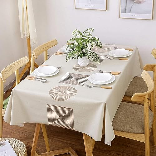 Qucover PVC Tischdecke Eckig 140x240cm Abwischbare Tischdecken für Indoor & Outdoor Plastik Tischtuch mit Lotuseffekt Schmutzabweisend Gartentischdecke Plastiktischdecke Stil von Qucover