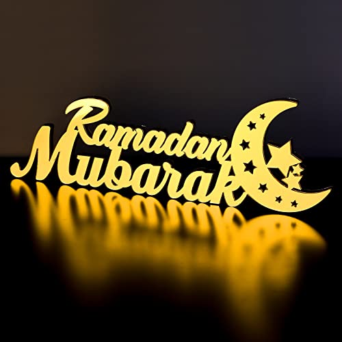 Islamische Tischdekorationen Ramadan Mubarak Schild Ramadan Kareem Schild Eid Dekoration Islamische Heimdekoration Ramadan Geschenke Holzbuchstabe Ramadan Tischschild Eid Mubarak Tischdekoration für von Queekay